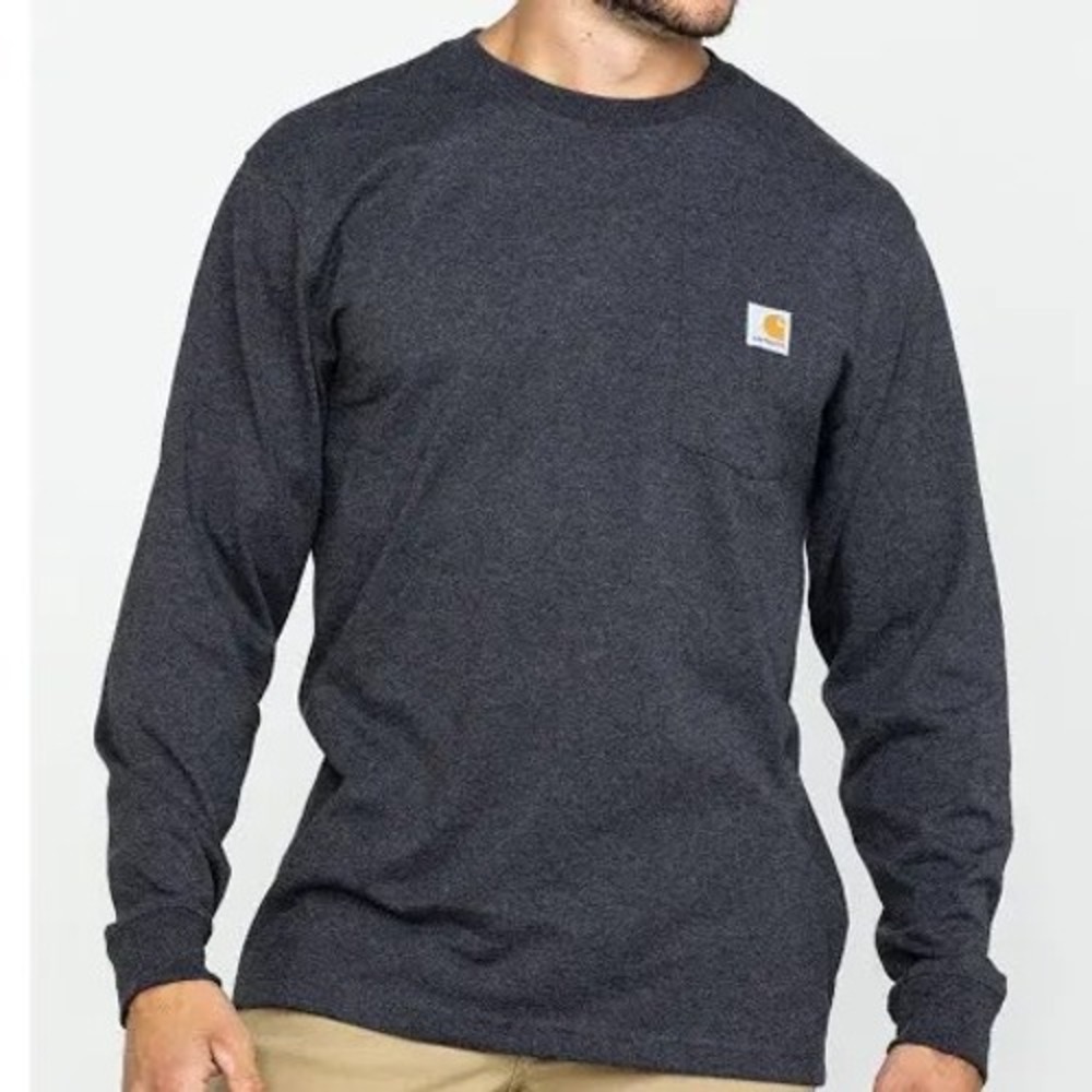 Carhartt‎ Men's M  Loose Fit Heavyweight Long Sleeve Pocket T-Shirt Carbon NWT